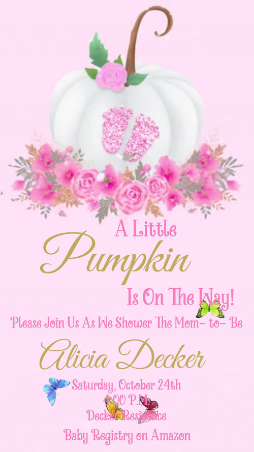 Baby Shower Video Invitation - Little Pumpkin Party Invite