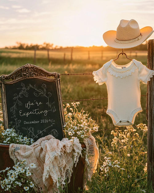 Its a girl Pregnancy Announcement - Girl Outdoor Reveal - Western Baby Reveal - Country gender reveal post