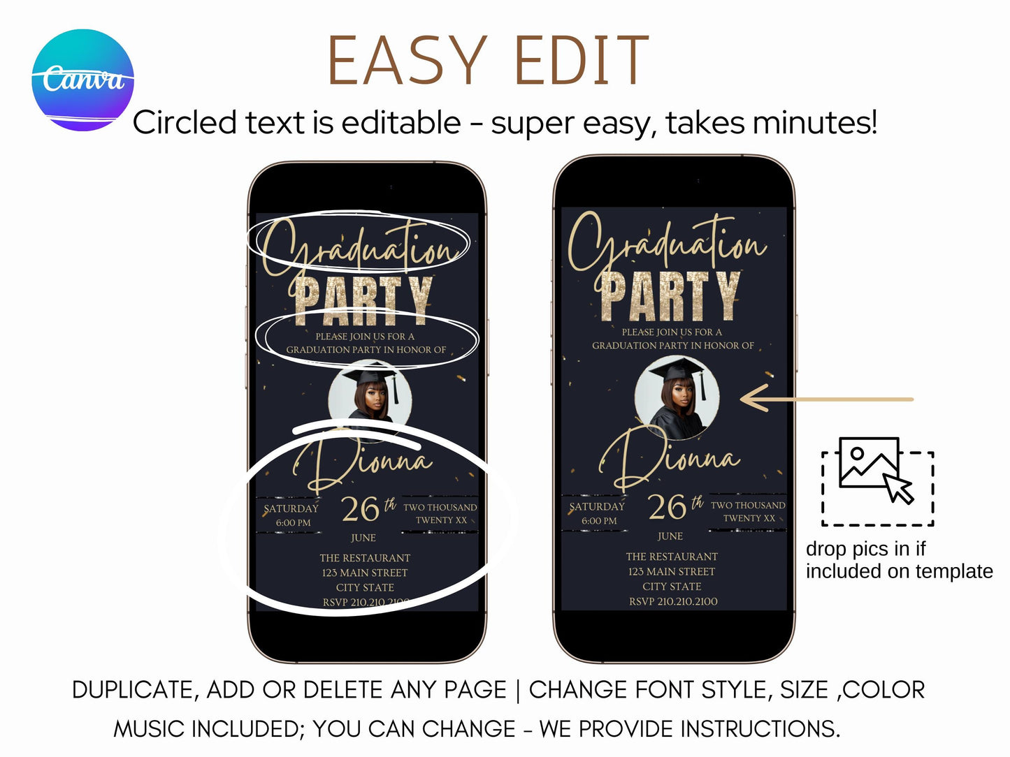 2026 Graduation Party Video Invite - Animated Graduation Photo Announcement - Grad Mobile Phone Evite
