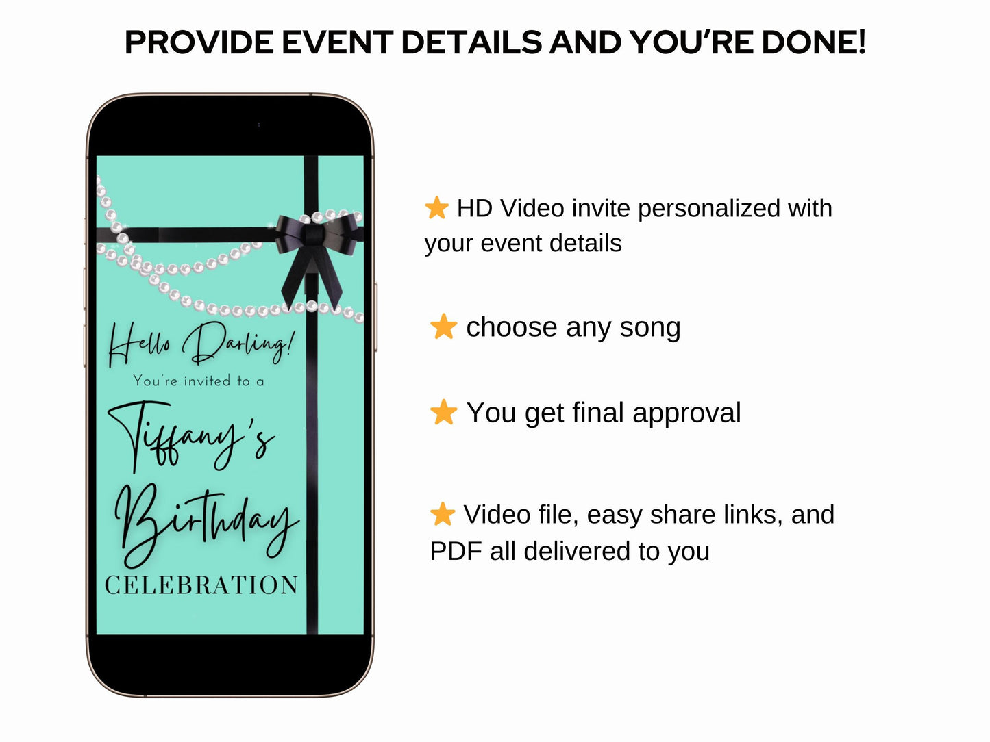 Breakfast at Tiffany’s video invite - Tiffany Blue Bridal Shower Brunch Invite