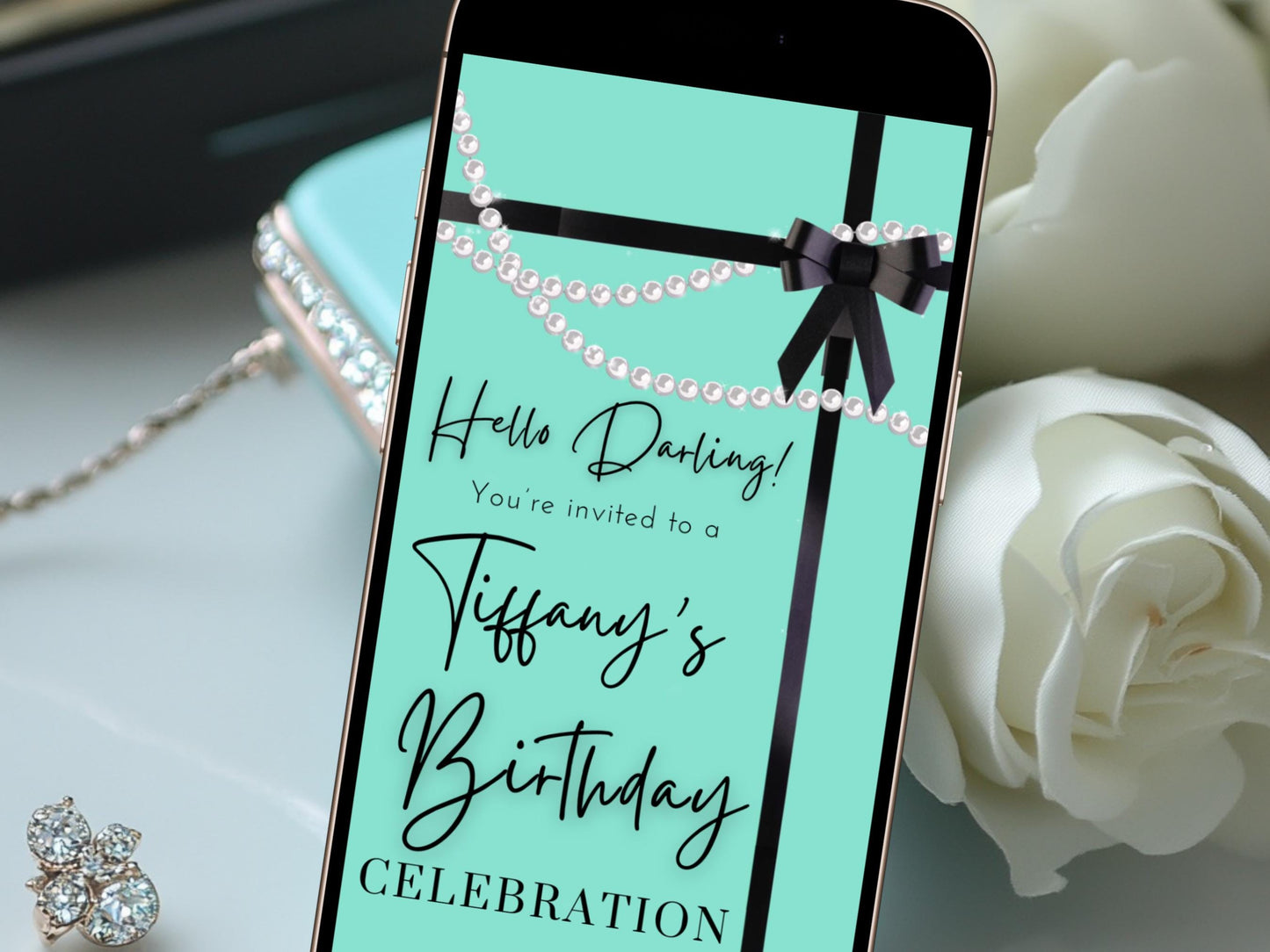 Breakfast at Tiffany’s video invite - Tiffany Blue Bridal Shower Brunch Invite