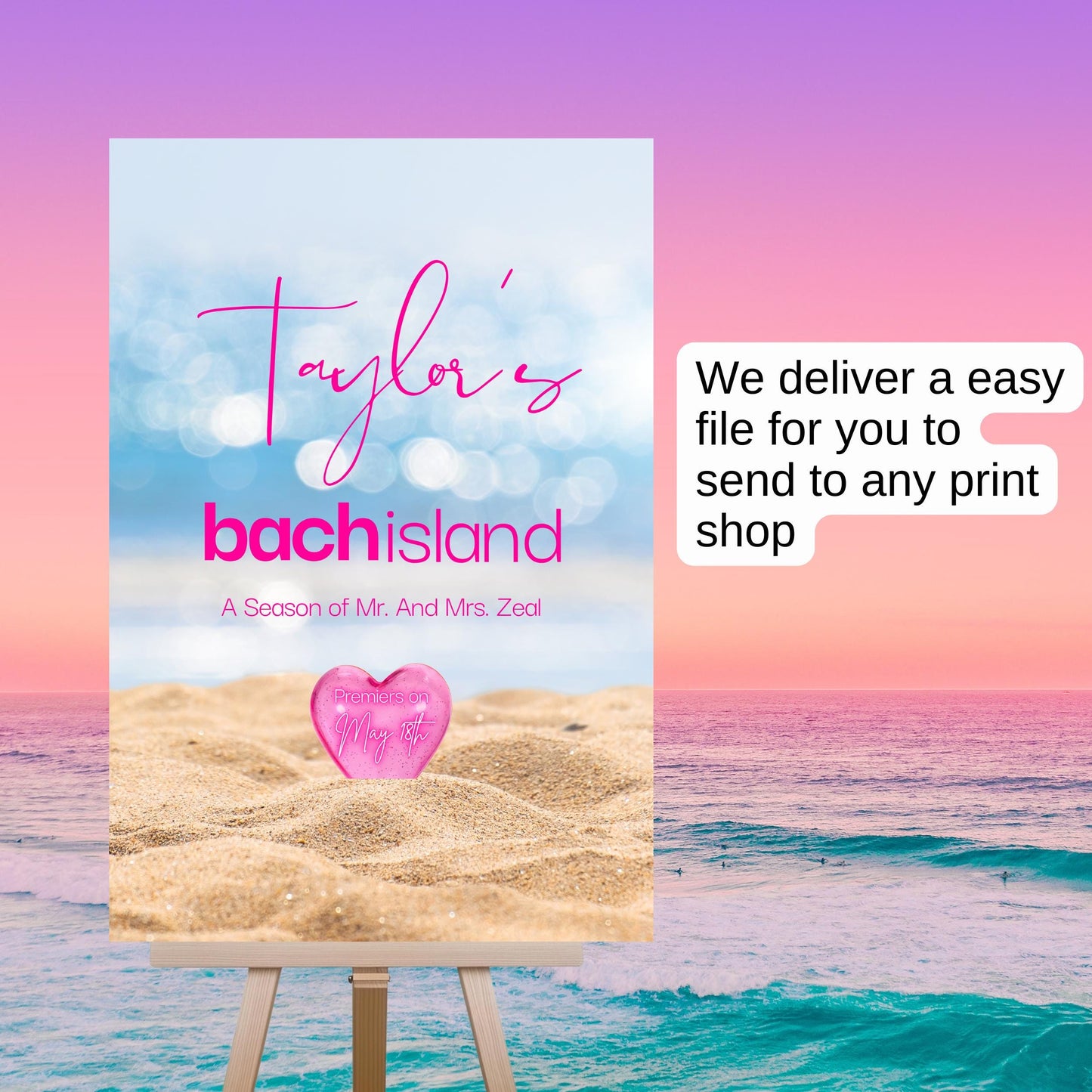 Love island welcome sign - Bachelorette party Villa theme - tropical love printable event decor