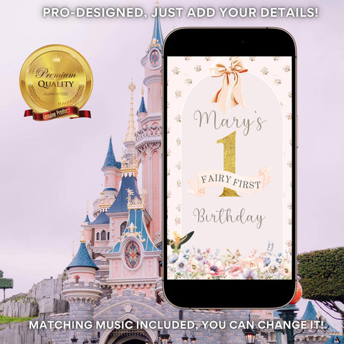 Fairy Birthday Party Video Invite - Tinkerbell Magical Garden Fairy Party Evite