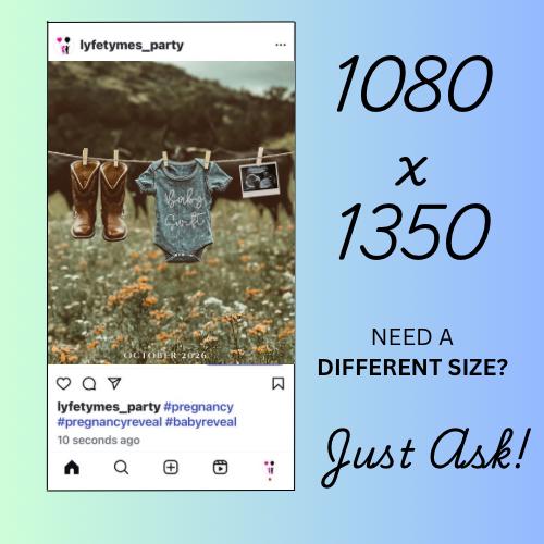 Western Pregnancy Announcement Baby Reveal Sonogram Social Media Onesie on Clothesline