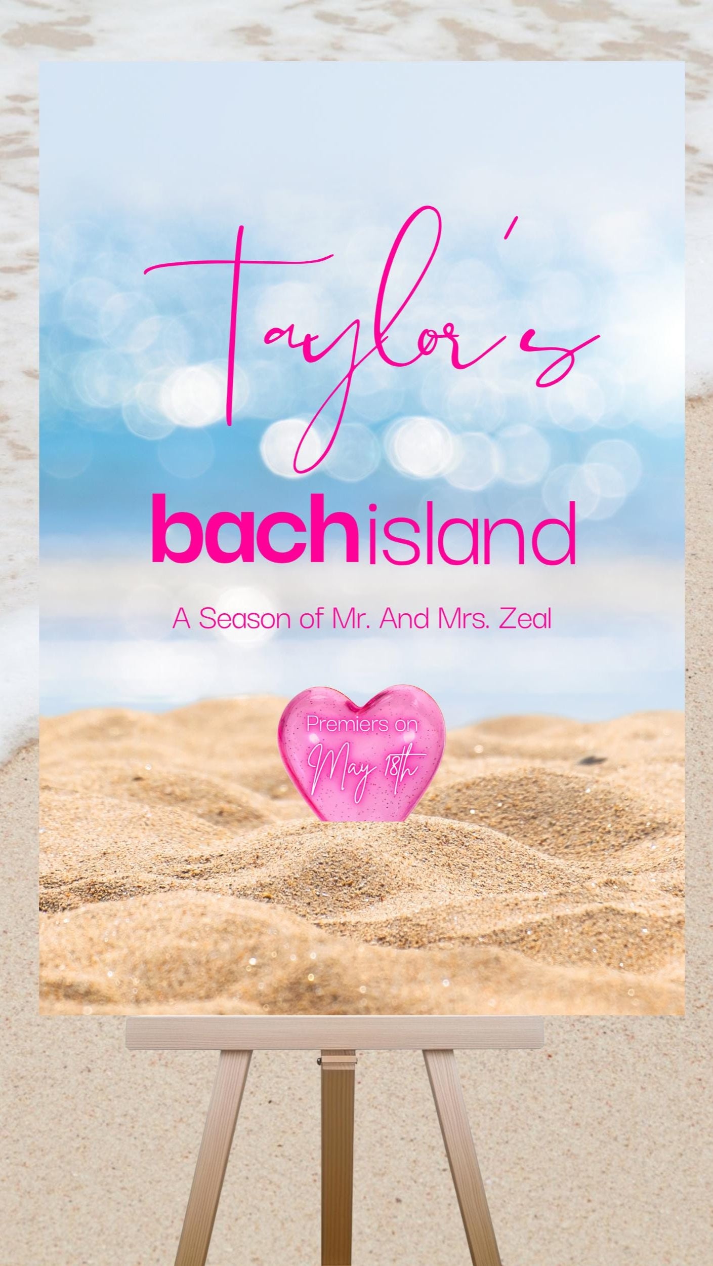 Love island welcome sign - Bachelorette party Villa theme - tropical love printable event decor