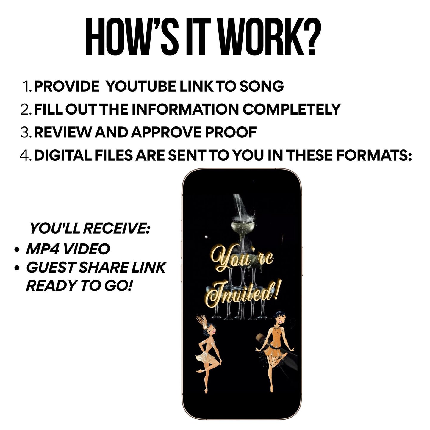 Gatsby Video Invite Roaring 20s party theme | Personalized Prohibition Speakeasy digital invitation