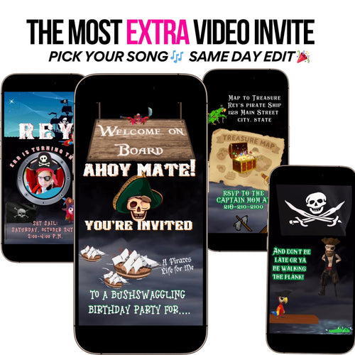 Pirate video invitation Invite | Pirates of the Caribbean themed pirate photo