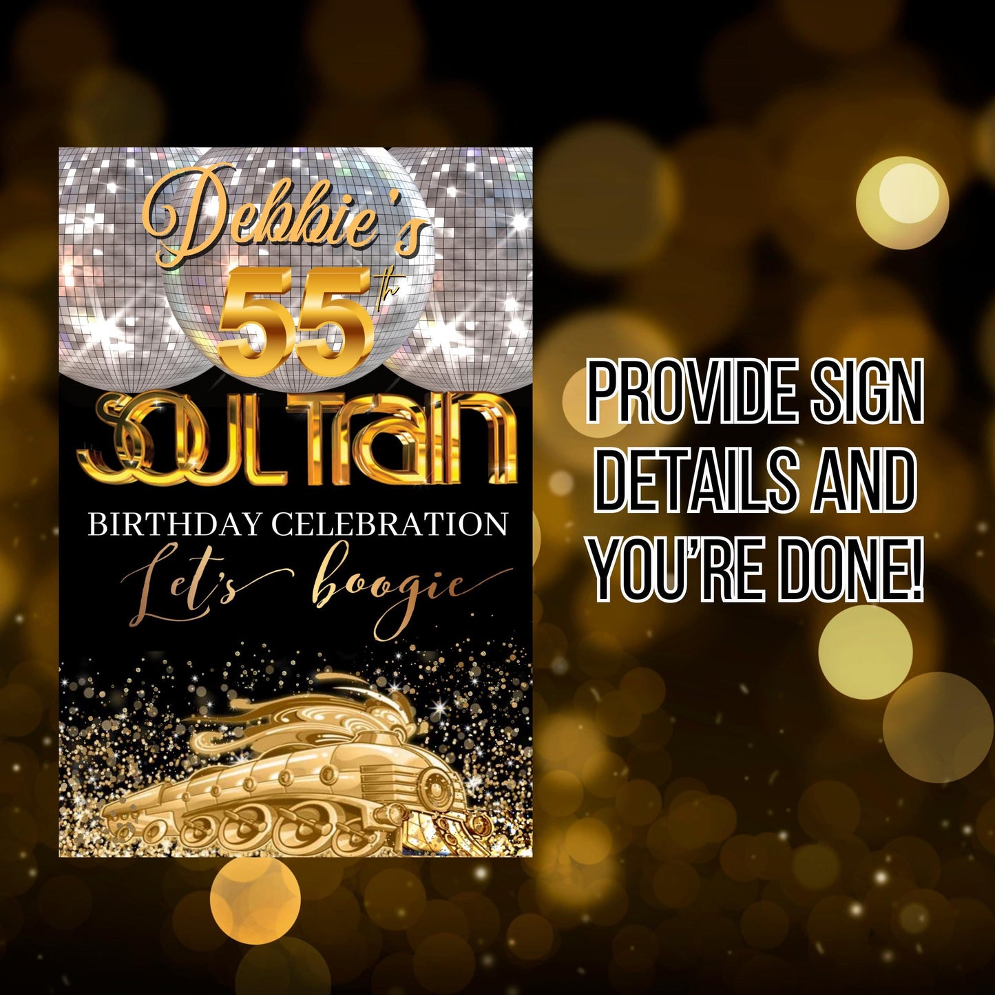 Soul Train Welcome Sign - Custom Printable Disco Sign - Studio 54 Entrance Sign