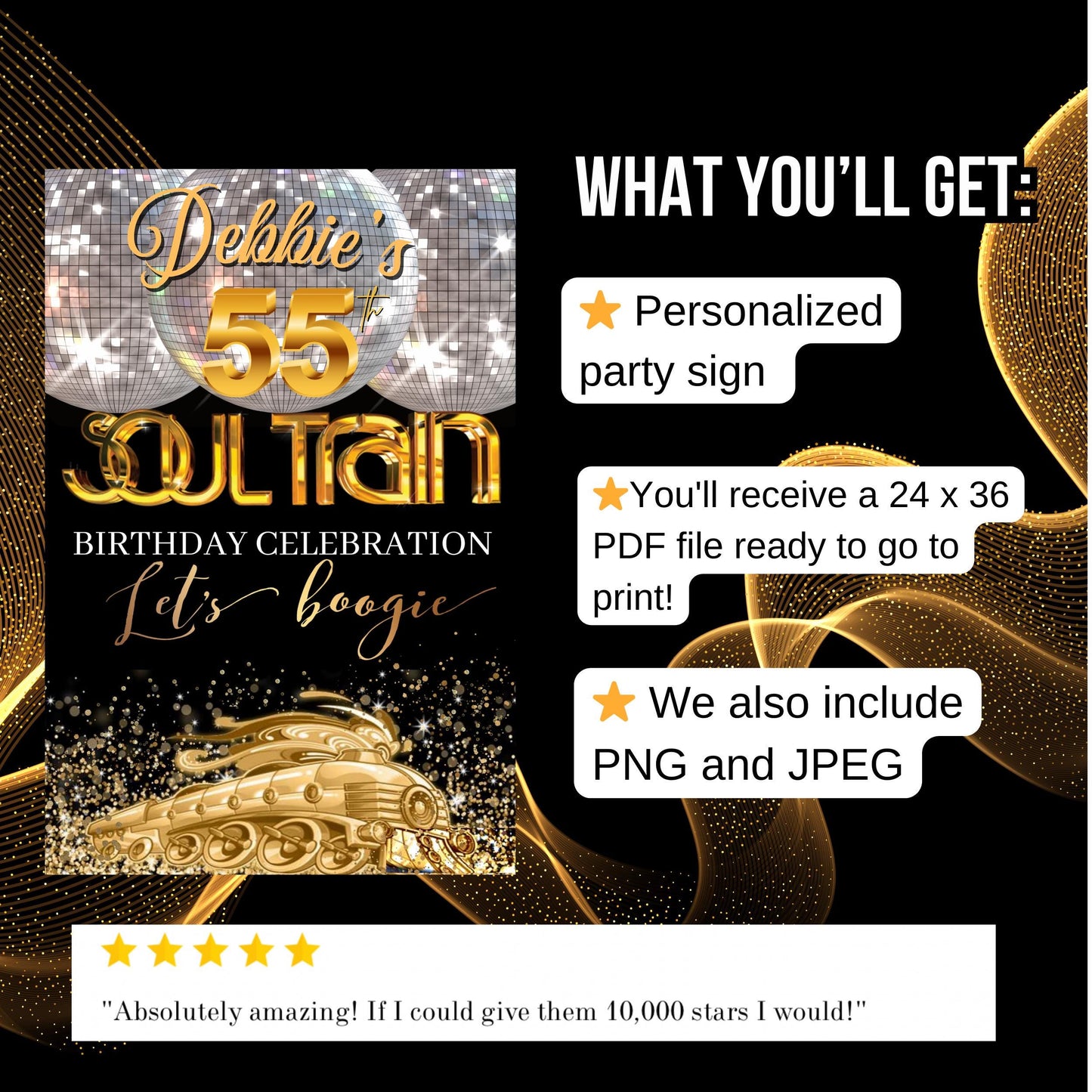 Soul Train Welcome Sign - Custom Printable Disco Sign - Studio 54 Entrance Sign