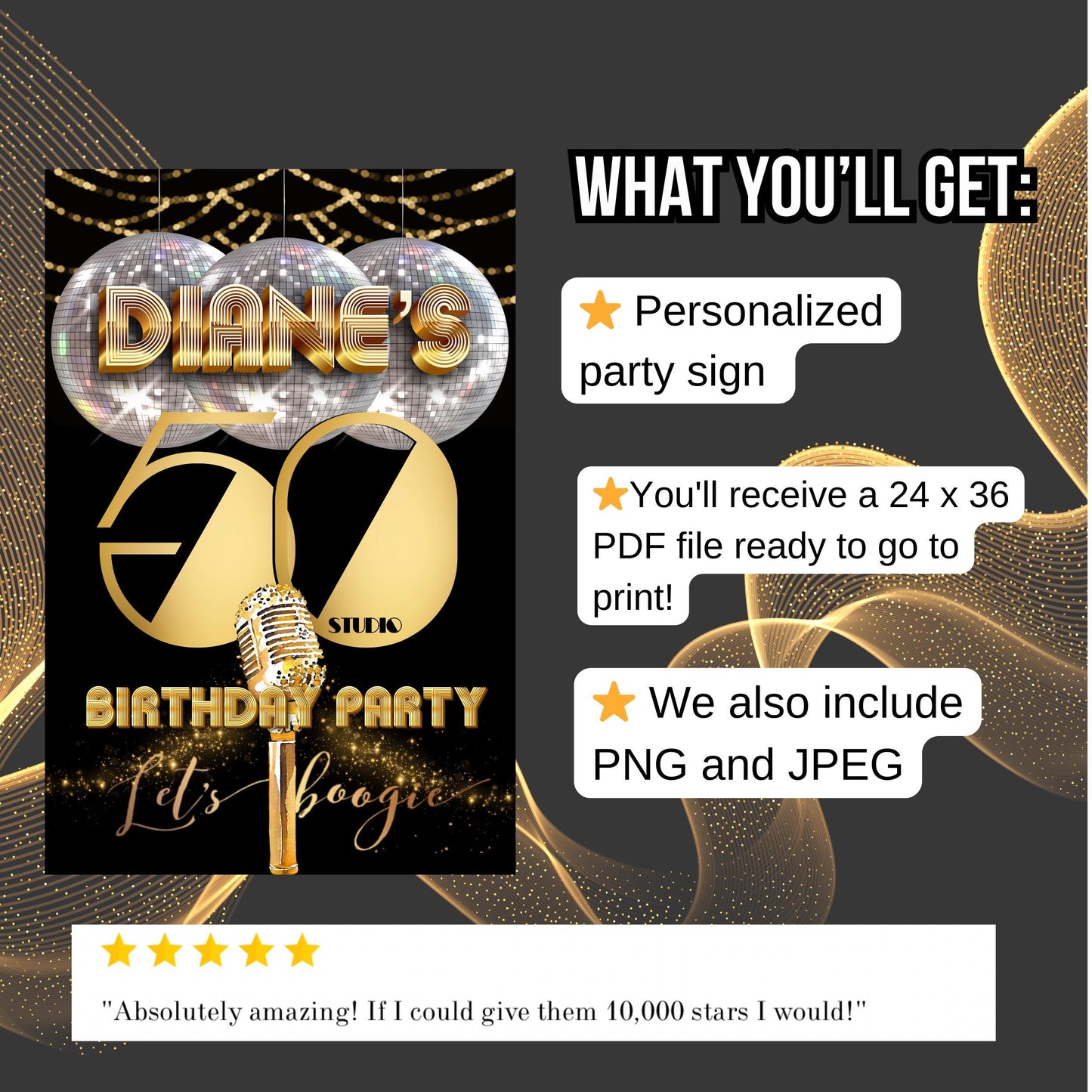 Disco Welcome Sign - Disco Ball Poster - Retro 70s Welcome Poster - Studio 54 Sign