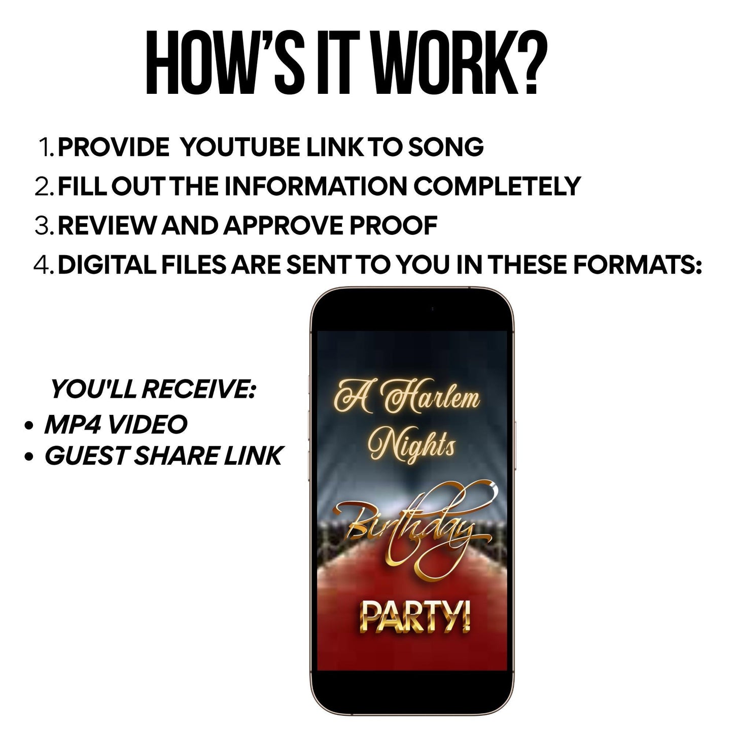 Harlem Nights Video Invitation Gatsby Animated Digital Evite MP4 Speakeasy Prohibition Theme Party Invite Animation Art Deco Jazz Birthday