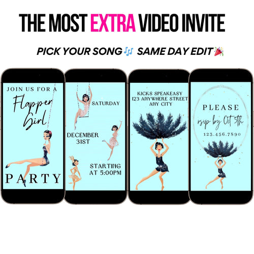 Gatsby Video Invite - Roaring 20s speakeasy 1920s party invite