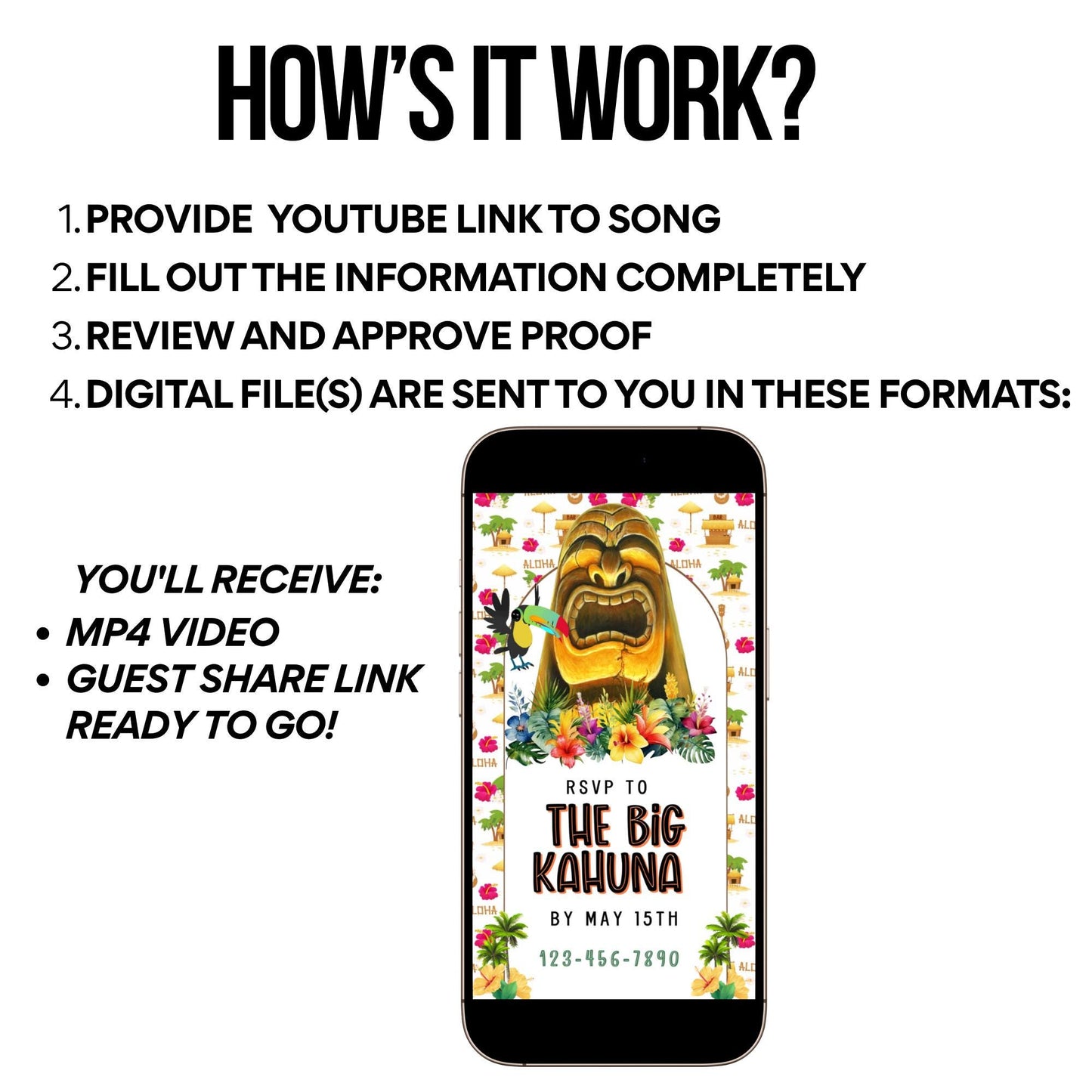 Hawaiian Luau Video Imvite - Animated First Luau birthday invite
