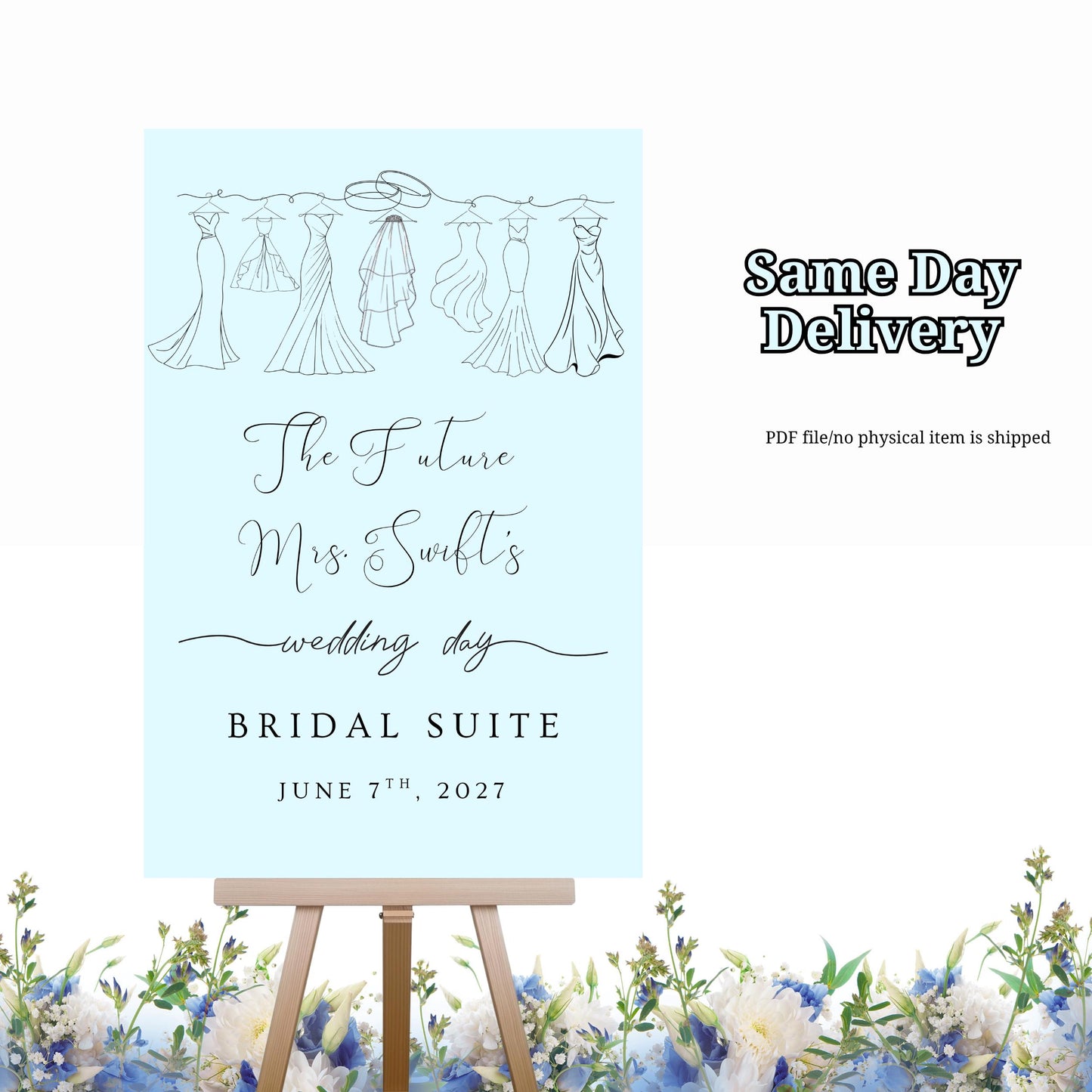 Bridal Suite sign - Wedding Day Welcome Sign - Bride entrance poster - Bridesmaid's Wedding Suite Sign