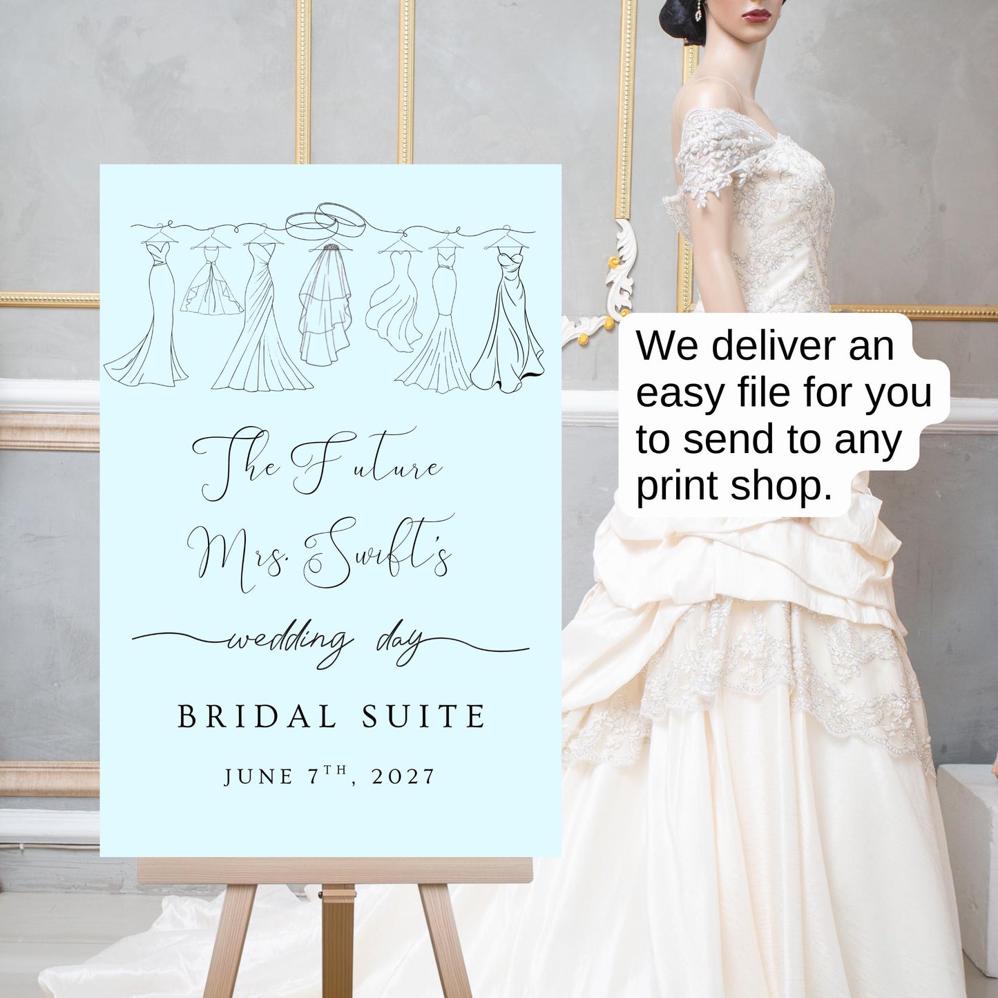 Bridal Suite sign - Wedding Day Welcome Sign - Bride entrance poster - Bridesmaid's Wedding Suite Sign