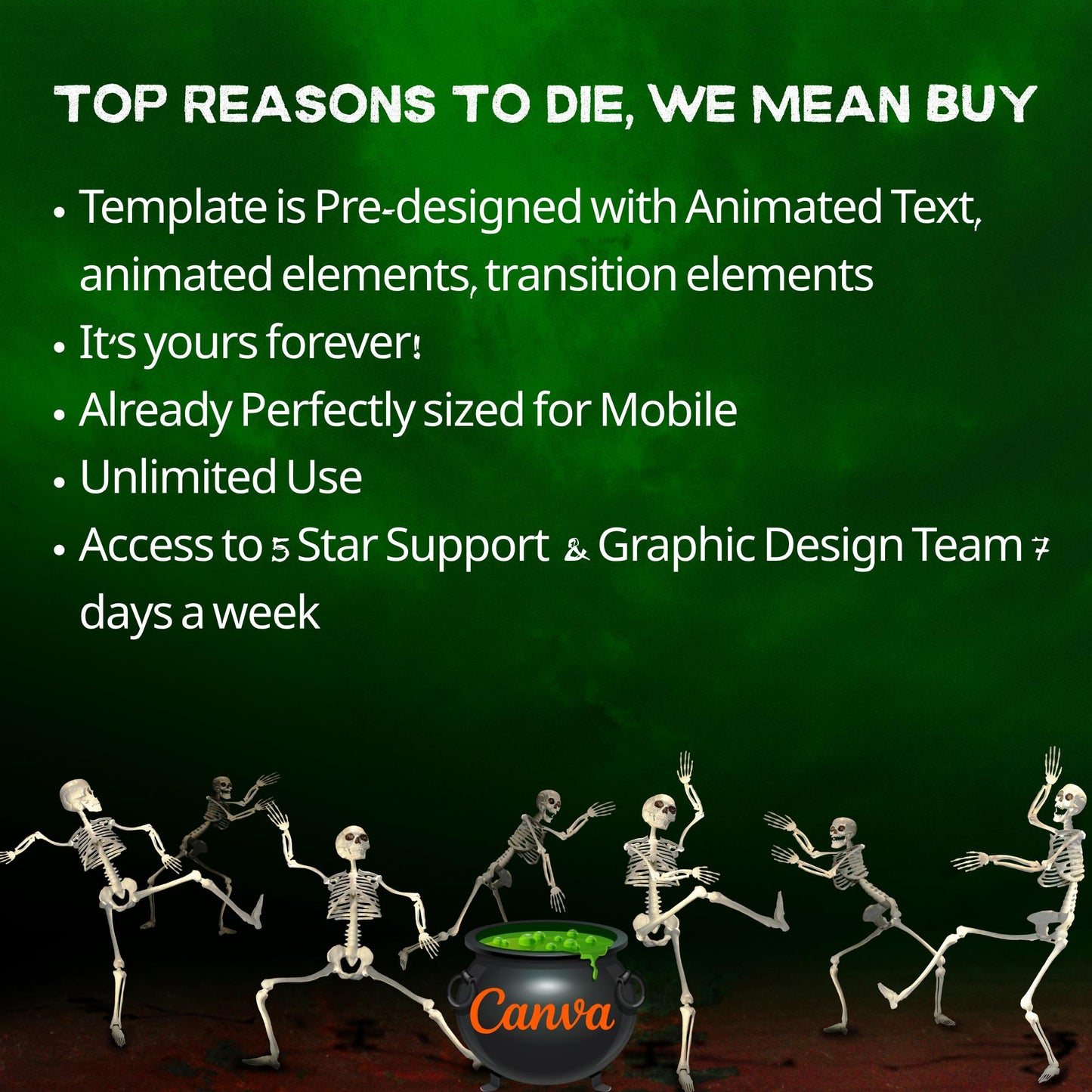 Editable Halloween video invitation with animated theme, customizable in Canva. Perfect for party invites.
