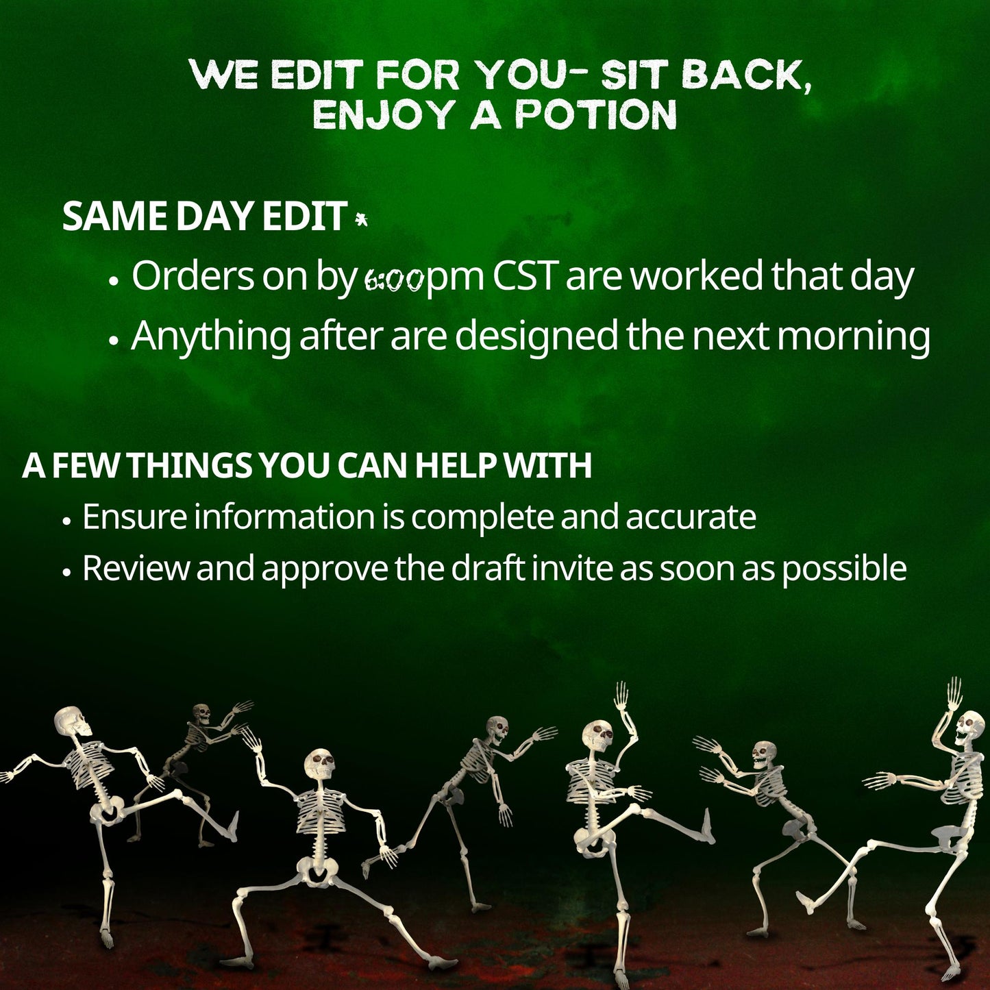 Halloween Video Invitation, Dancing Skeleton Animated Invite, Editable Halloween Party Mobile Evite
