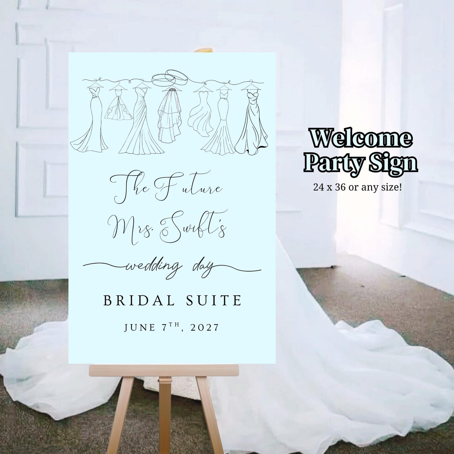 Bridal Suite sign - Wedding Day Welcome Sign - Bride entrance poster - Bridesmaid's Wedding Suite Sign