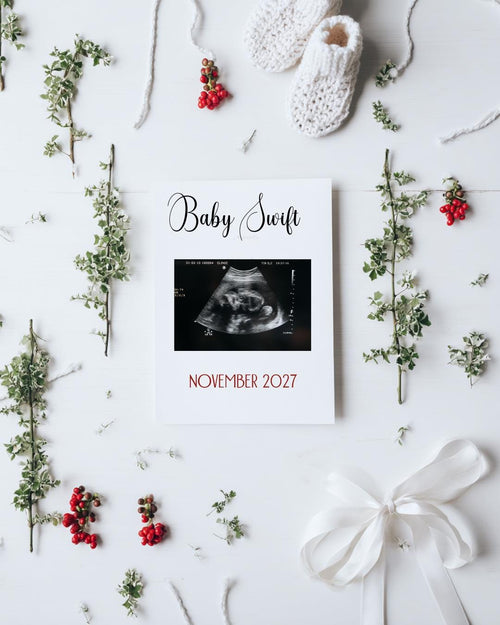 Holiday Pregnancy Announcement - Digital Baby Announcement - Christmas Pregnancy Reveal - Mistletoe Baby Ultrasound reveal