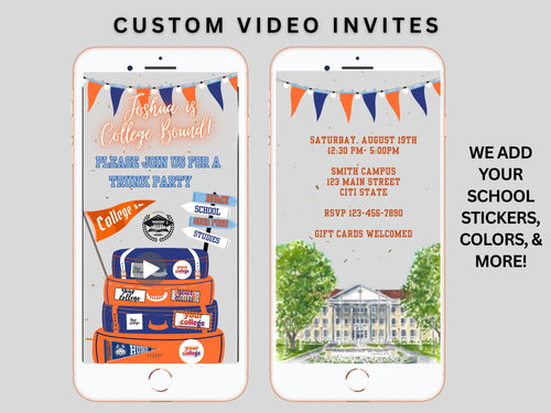 College Send Off Video Invite - Customized Graduate Trunk Party - College Farewell Evite