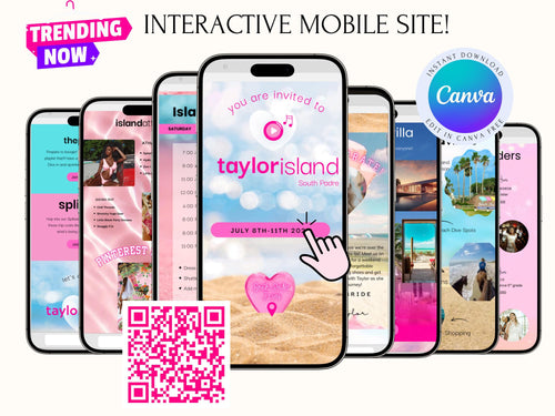 Love Island Bachelorette Trip Interactive Website Digital Itinerary Mobile RSVP
