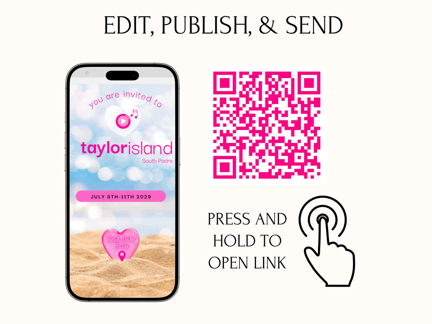 Love Island Bachelorette Trip Interactive Website Digital Itinerary Mobile RSVP