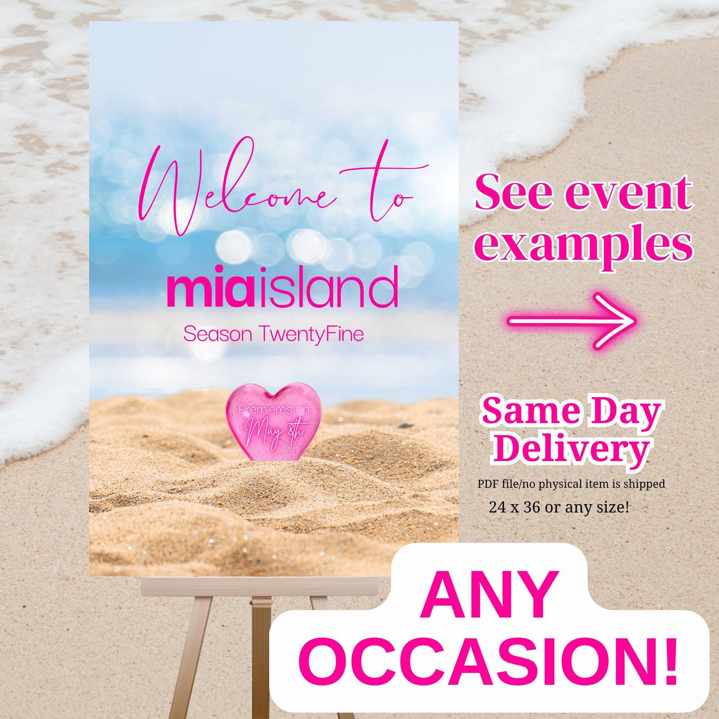 Love Island Welcome Sign - Love in the Villa printable poster - Any occasion - Bach Island digital download event signage