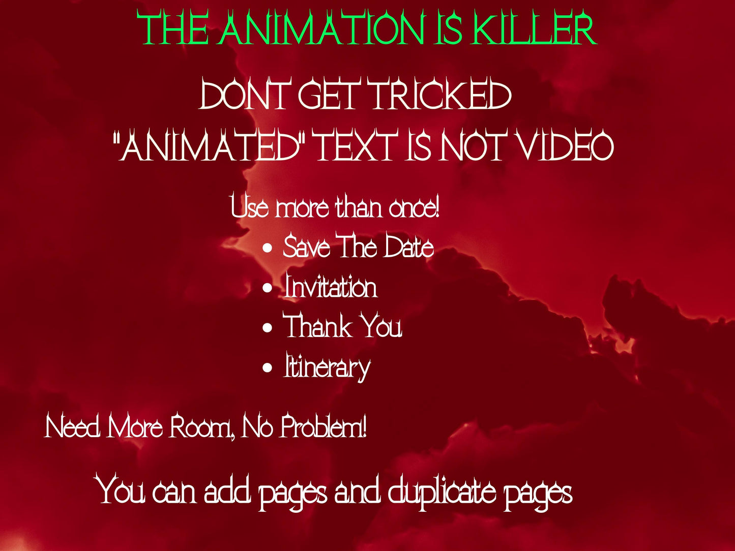 Editable Halloween video invitation with animated theme, customizable in Canva. Perfect for party invites.