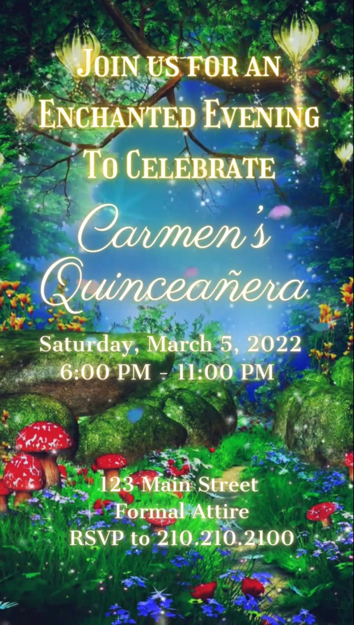 Enchanted Forest Video Invitation, Fairy Garden Video Invitation, Enchanted Garden Video Invitation, Midsummer’s Dream