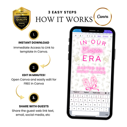 Easter Video Invitation, In my Easter Era Animated Invite, Digital Canva Template