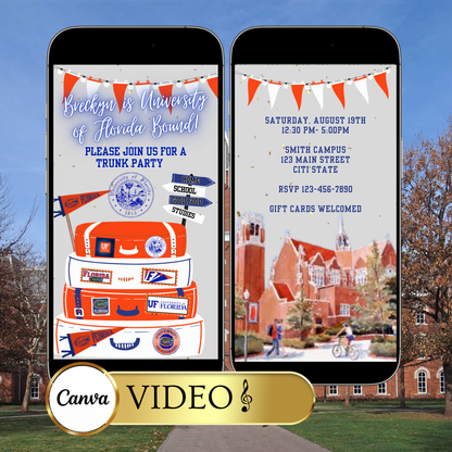 University of Florida College Send Off Video Invitation | Editable Canva Template