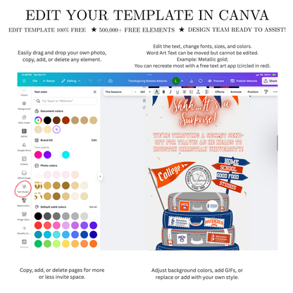 Bearbeitbare Videoeinladung der Houston Christian University | Digitale Einladung der HCU Huskies | Bearbeitbare Canva-Einladungsvorlage