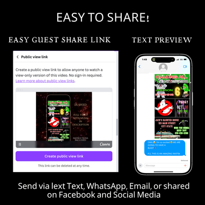Halloween Video Invitation | Animated Halloween Digital Evite | Editable Canva Invite Template