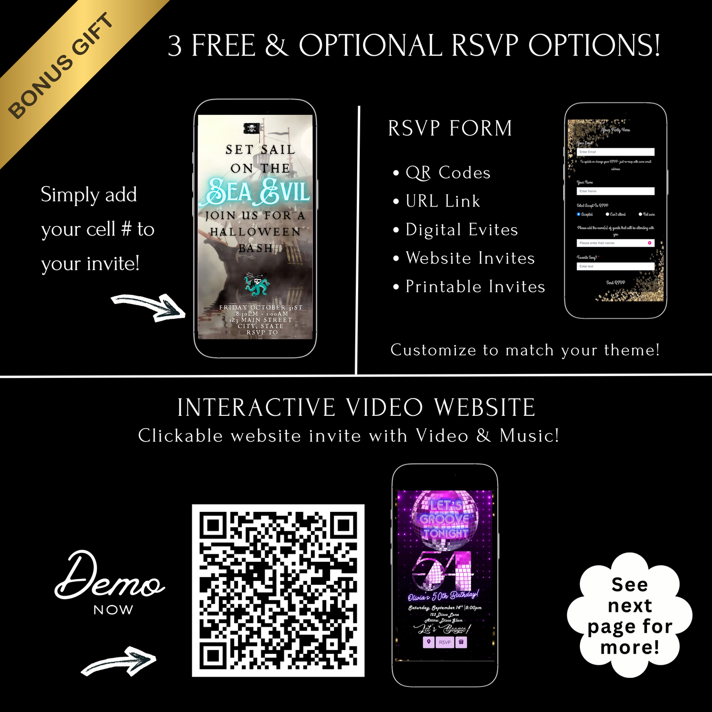 Halloween-Videoeinladung, animierte Einladung mit Geisterschiff-Motiv, bearbeitbare mobile Halloween-Party-Einladung