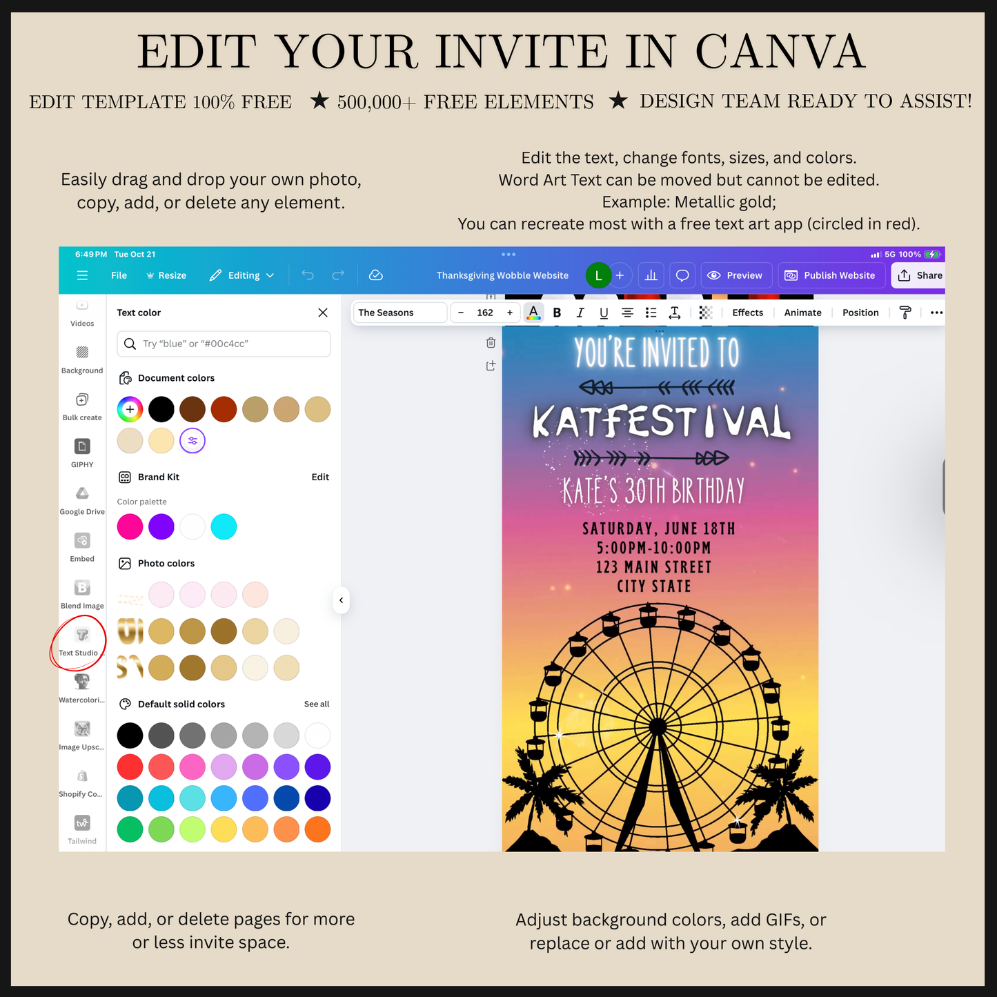 Music Festival Video Invitation | Digital Festival Invite | Editable Canva Template