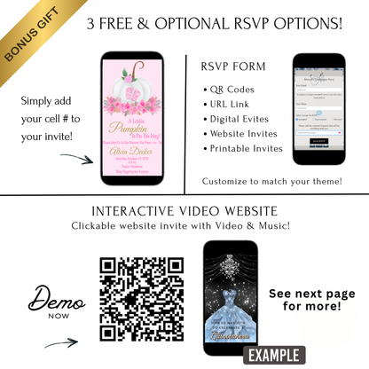 Baby Shower Video Invitation | Little Pumpkin Party Invite