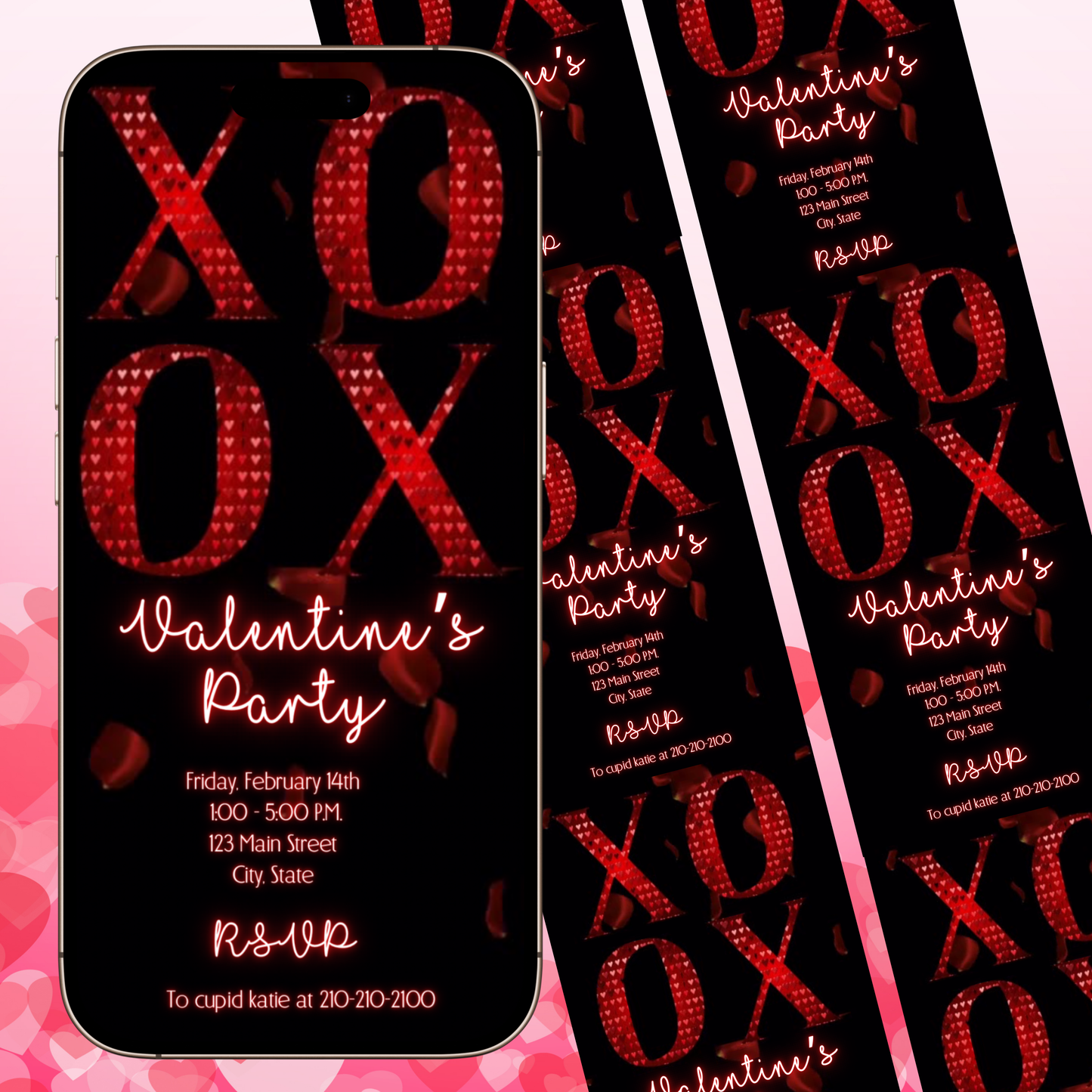 Valentines Day Party Video Invitation | Digital Galentines Day Invite | Editable Canva Evite Template