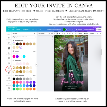 2026 Graduation Video Invitation | Pink Animated Graduation Invite | Editable Canva Template