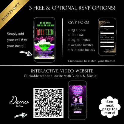 Halloween Video Invitation, Wicked Animated Invite, Editable Halloween Party Mobile Evite