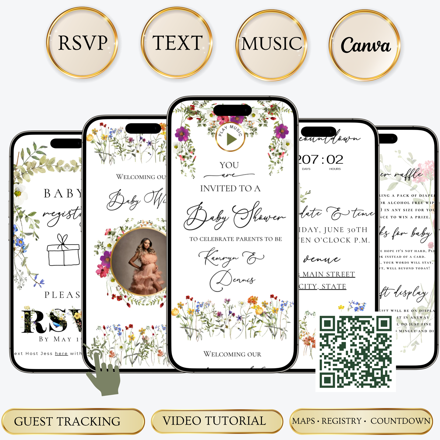 Wildflowers Baby Shower Invite Website with RSVP