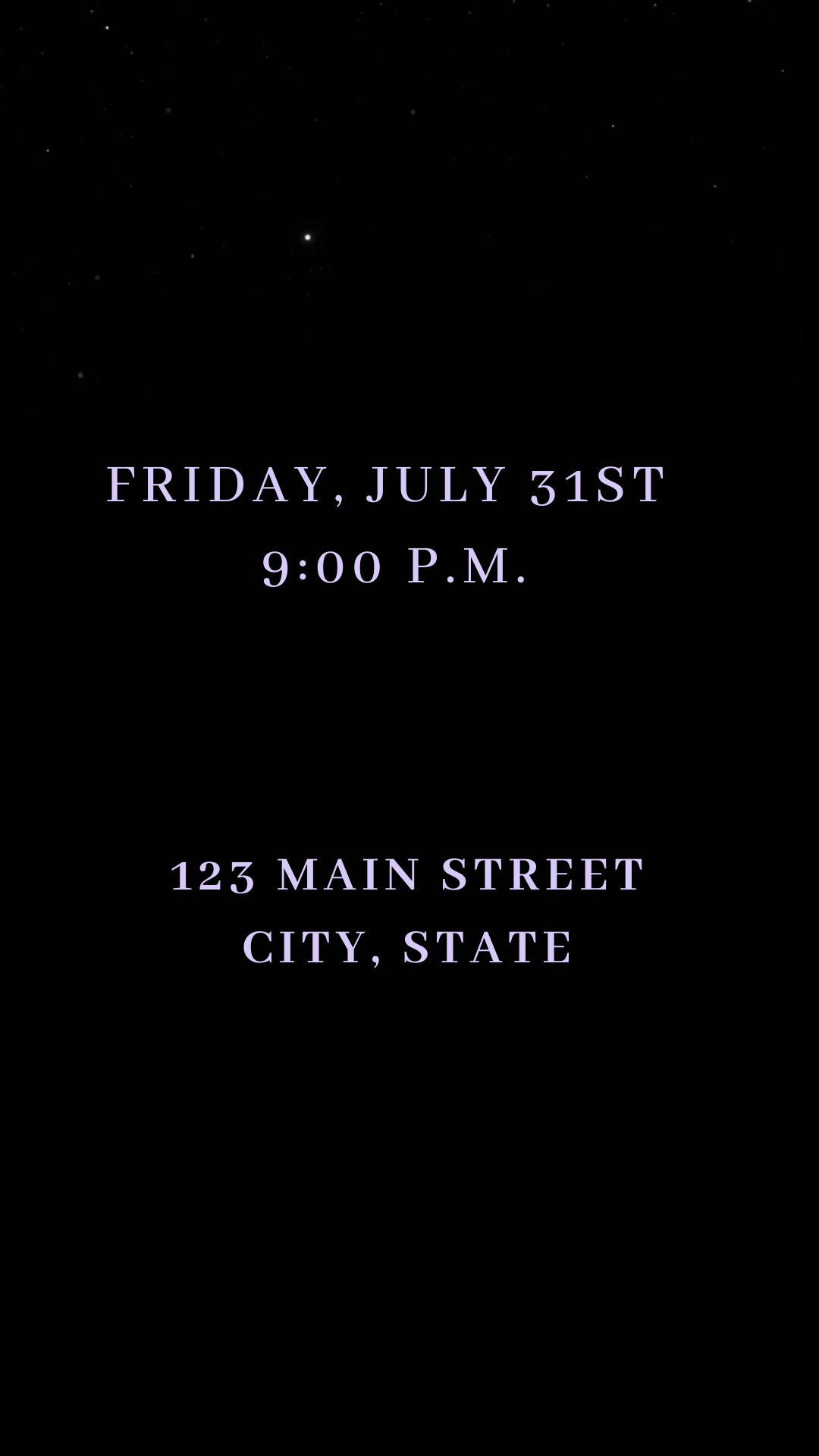 Editable purple glitter dress Quinceañera video invitation displayed on a mobile phone, featuring an animated vertical digital invite with music, created in Canva. This premium video invitation template is designed for sharing by text, email, and social media and works with an interactive RSVP website for easy guest response tracking.