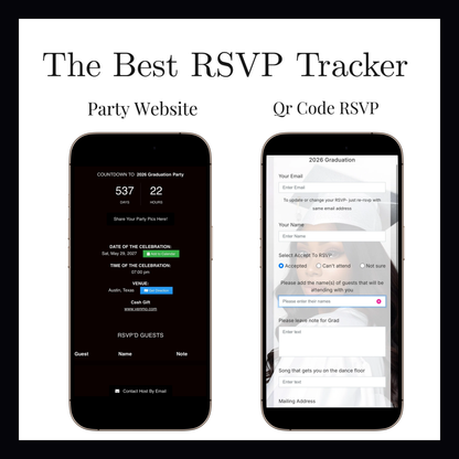 Black and Gold Graduation Party Video Invitation | Digital Glam Graduation Invite | Editable Online RSVP Evite Canva Template