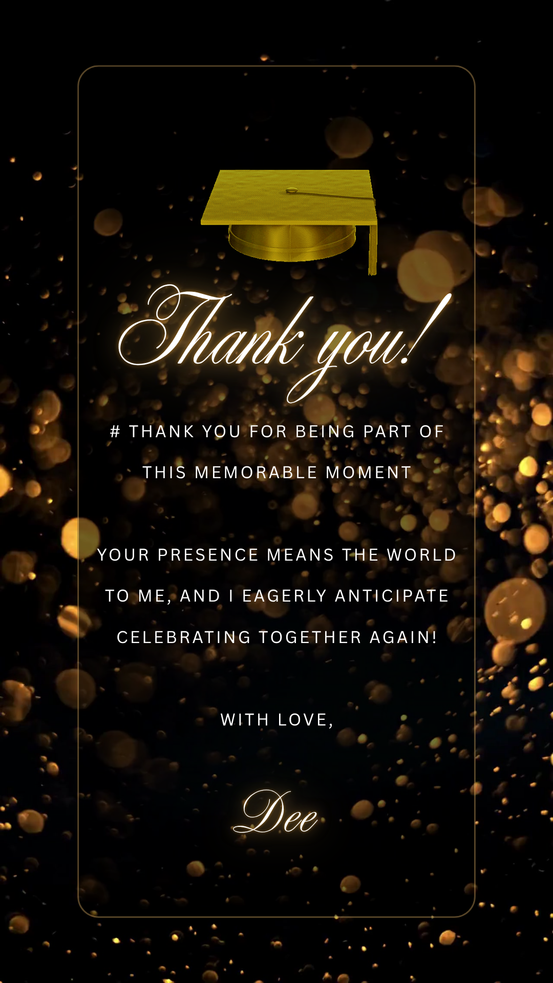 Gold Graduation Party Video Invitation – Class of 2026 Celebration Personalized