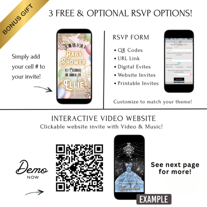 Boho Baby Shower Animated Video Invitation | Digital Baby Shower Mobile Invite with music