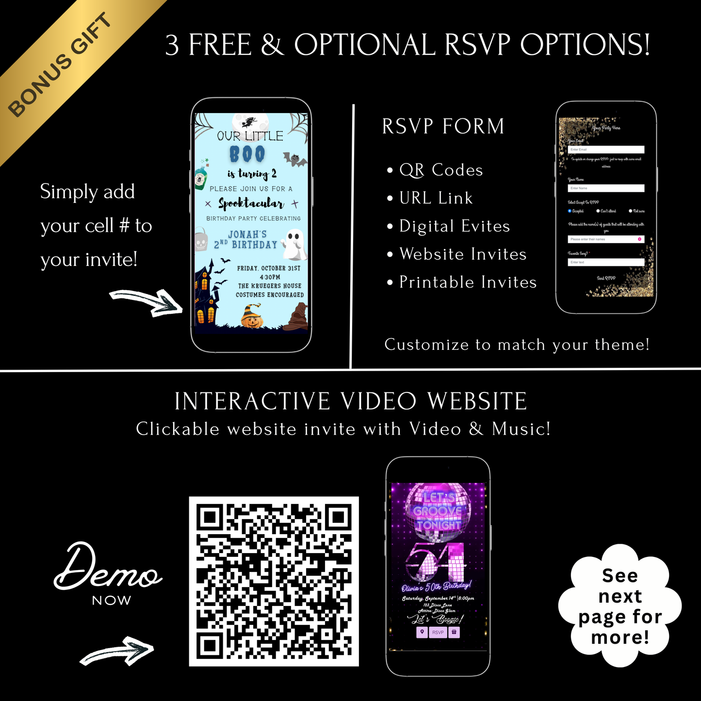 Halloween Video Invitation, Little Blue Boo Animated Invite, Editable Halloween Party Mobile Evite