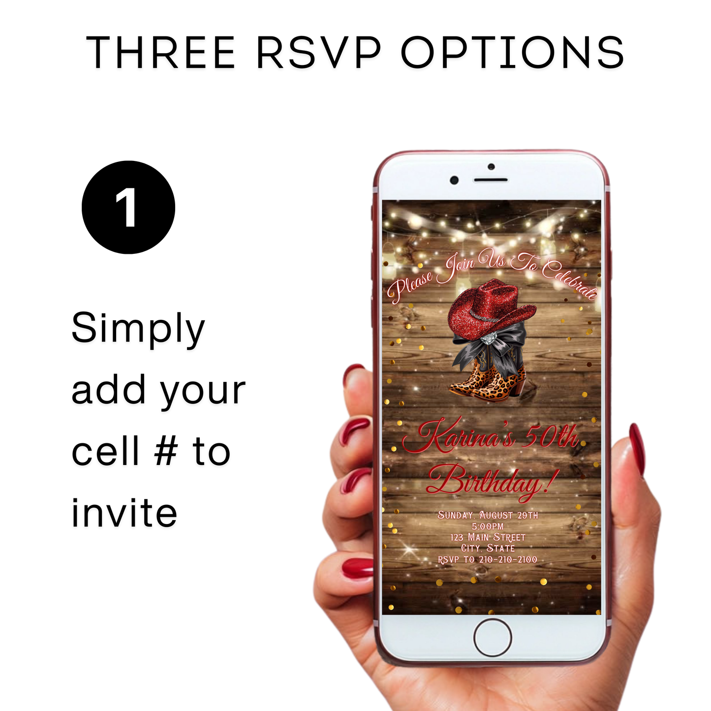 Boots and Bling Video Invitation | Rustic Western Theme Digital Evite | Editable Canva Template