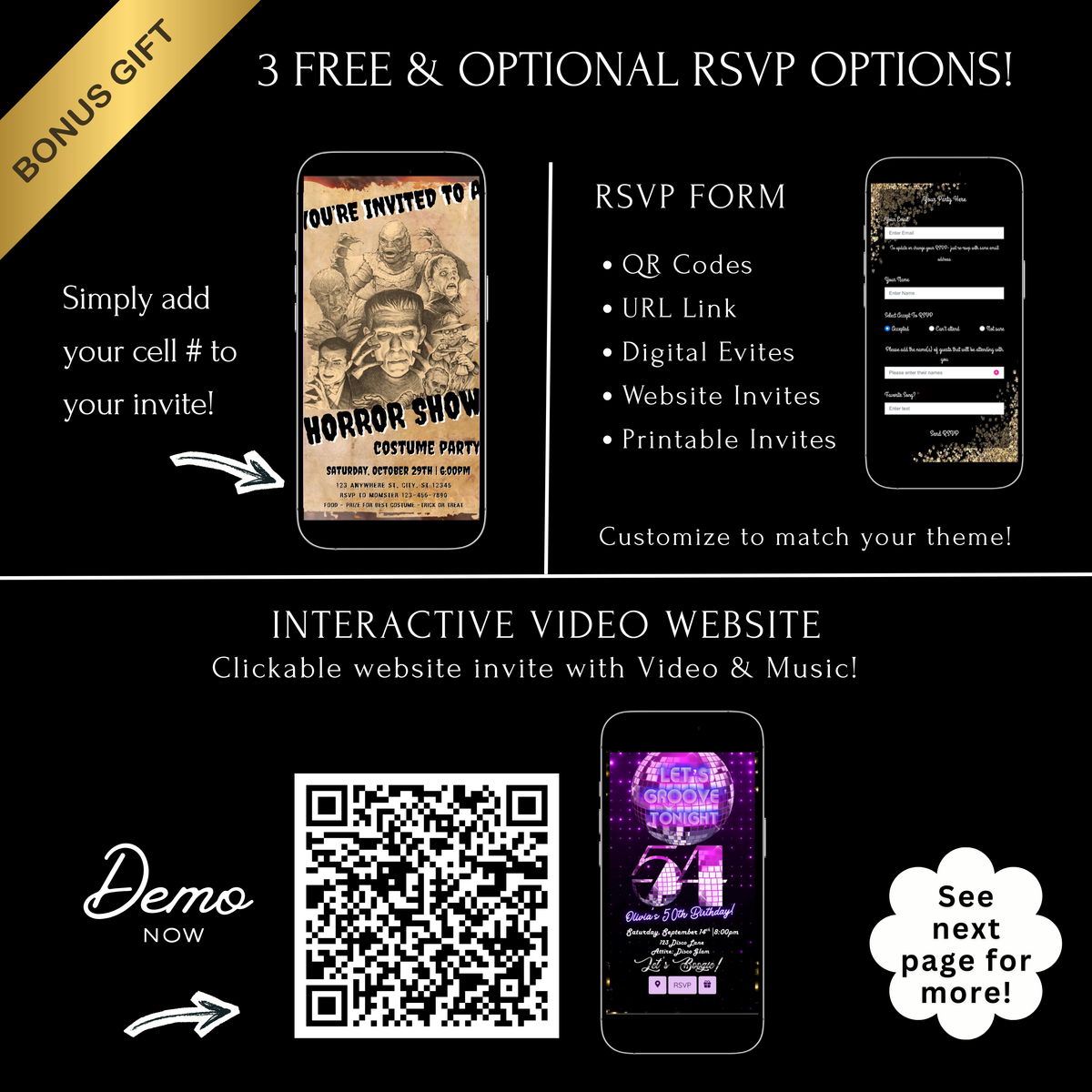 Halloween Video Invitation | Frankenstein Horror Movie Animated Invite