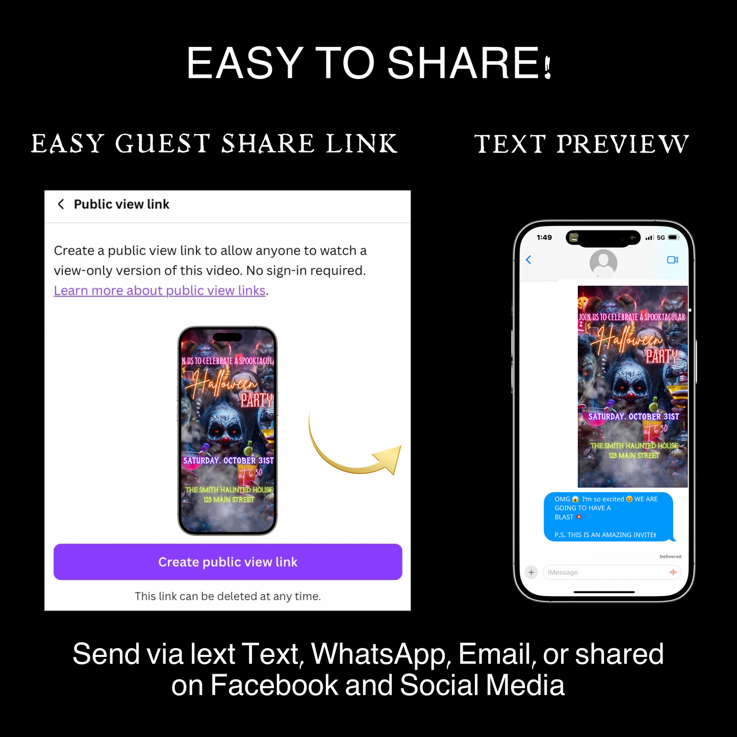 Halloween Video Invitation | Monster Animated Invite | Editable Halloween Bad and boozy Mobile Evite