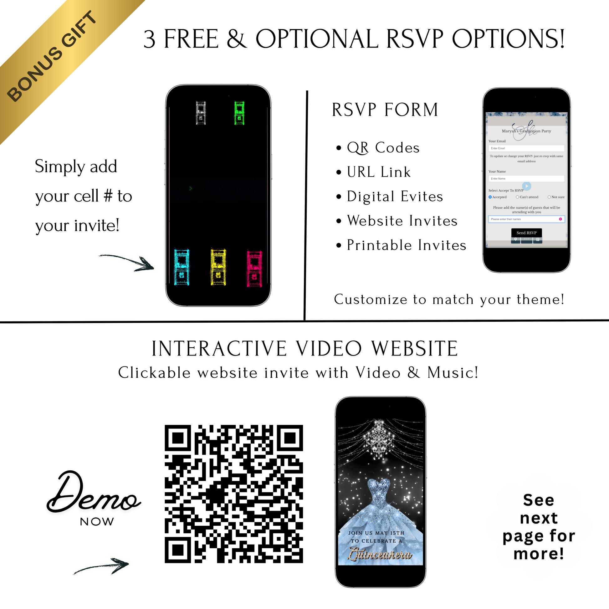 Editable arcade video game 6th birthday birthday video invitation displayed on a mobile phone, featuring an animated vertical digital invite with music, created in Canva. This premium video invitation template is designed for sharing by text, email, and social media and works with an interactive RSVP website for easy guest response tracking.