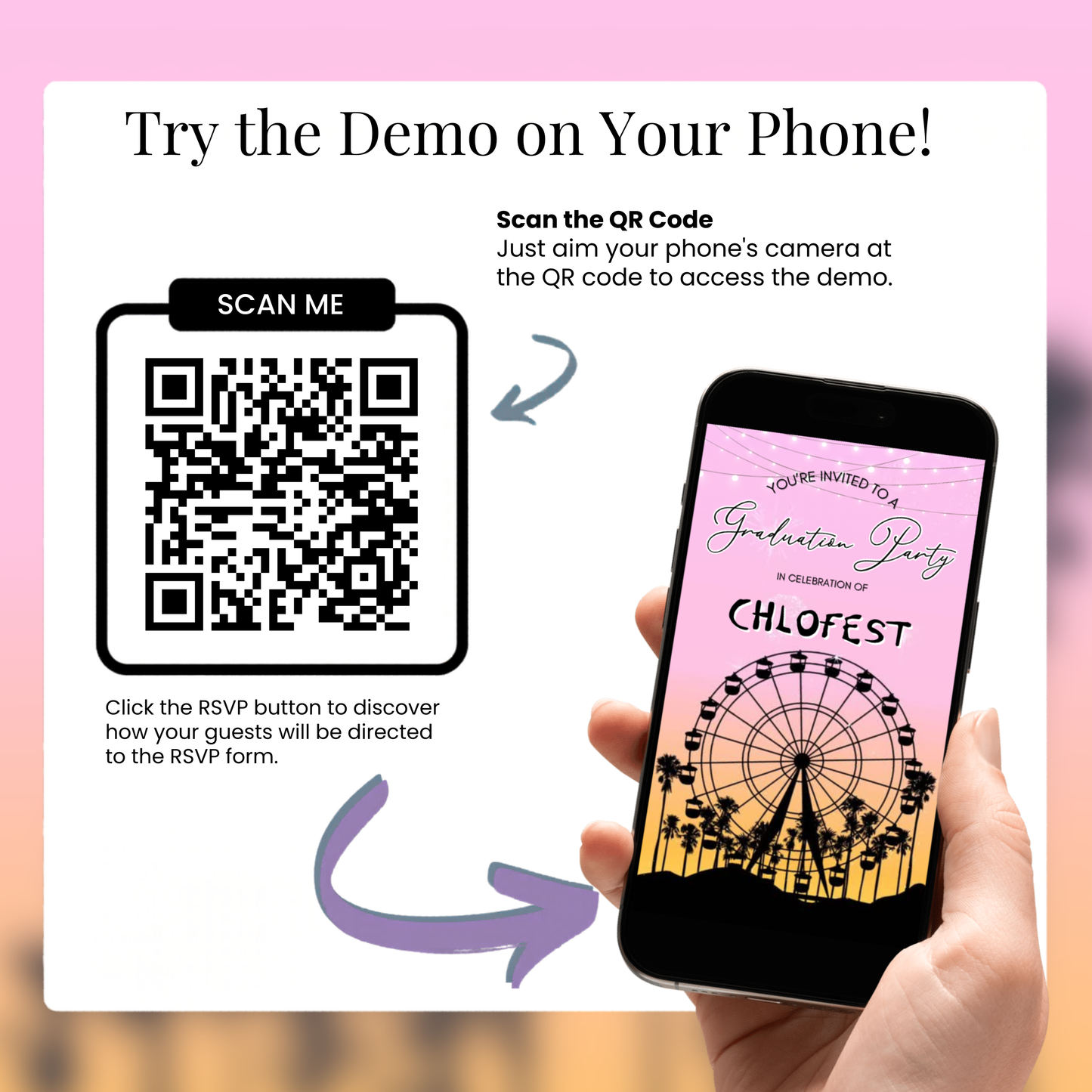 Coachella Video Invitation | Mobile Music Festival RSVP Website Animated Invite | Digital Invite Template